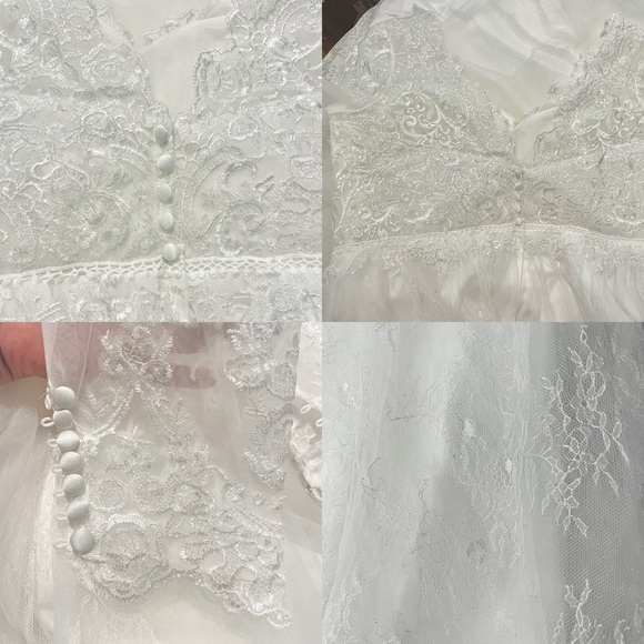 White Long sleeve elegant romantic hoho beach bridal wedding gown plus size 24 - Picture 15 of 17